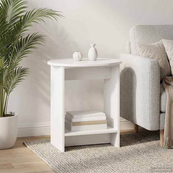 vidaXL Bočný stôl Biela s vysokým leskom 50 x 39,5 x 55 cm