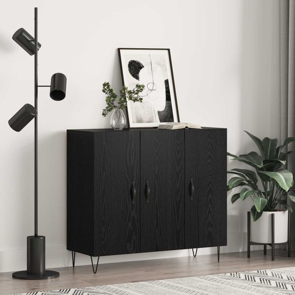 vidaXL Servírovacia skriňa Čierny dub 90 x 32,5 x 80 cm