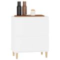 vidaXL Komoda biela 60x35x70 cm spracované drevo