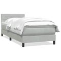 vidaXL Posteľný rám boxsping s matracom bledosivý 90x220 cm zamat