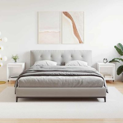 vidaXL Nočné stolíky 2 ks lesklé biele 40x35x50 cm kompozitné drevo