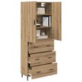 vidaXL Highboard 2 ks Remeselný dub 69,5 x 34 x 180 cm
