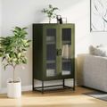 vidaXL Highboard Olive Green 68x39x123 cm Oceľ