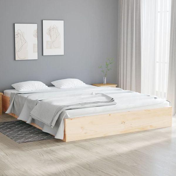 vidaXL Posteľný rám masívne drevo 140x190 cm