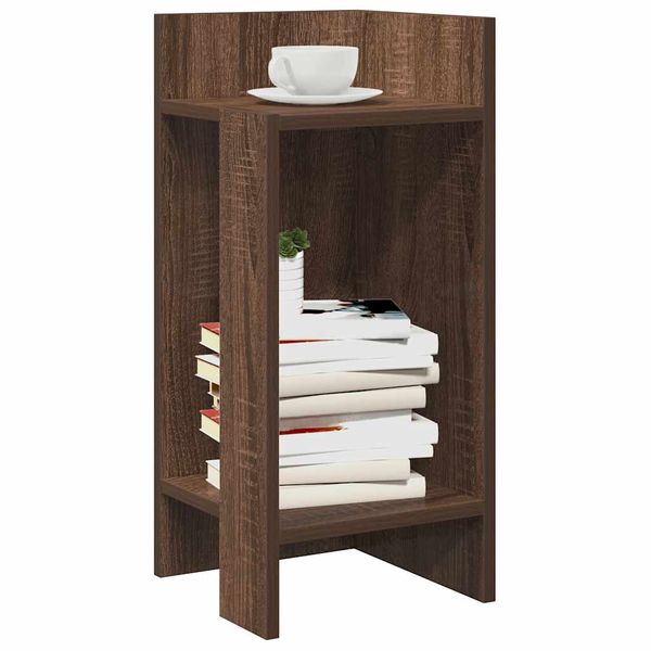vidaXL Bočné stolíky 2 ks s policou hnedý dub 25,5x27x60 cm