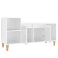 vidaXL TV skrinka lesklá biela 100x35x55 cm spracované drevo