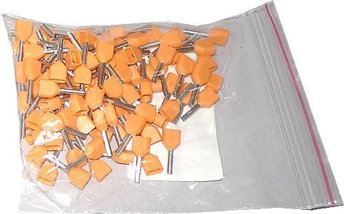 Dutinka pre dva káble 0,5mm2 oranzová (TE0,5-8), balenie 100ks