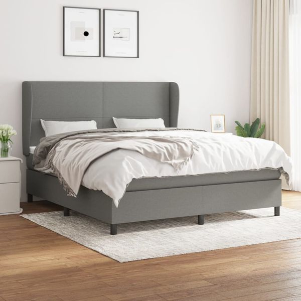 vidaXL Boxspring posteľ s matracom tmavosivá 160x200 cm látka