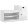 vidaXL Botník lesklý biely 100x42x60 cm kompozitné drevo