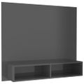 vidaXL Nástenná TV skrinka lesklá sivá 102x23,5x90 cm spracované drevo