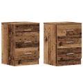 vidaXL Nočné skrinky 2 ks Staré drevo 38x35x55 cm Konštruktérske drevo