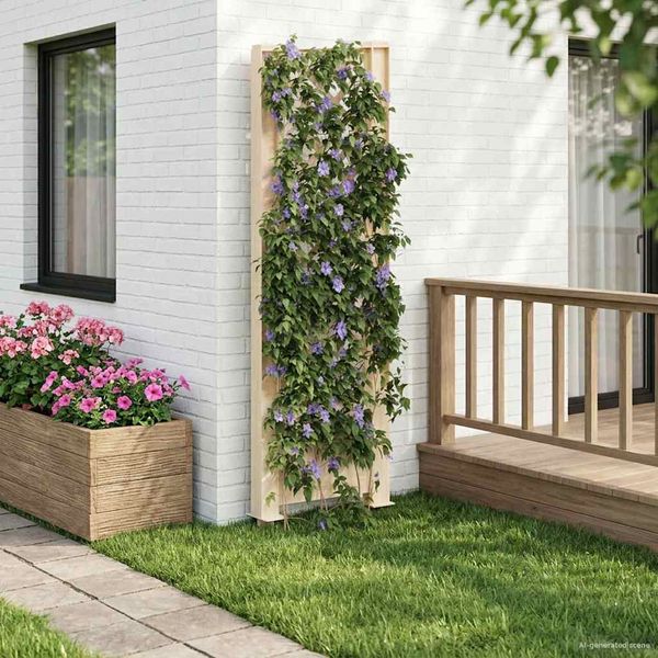 vidaXL Trellis s hrotom Biela 43 x 6 x 165 cm PP