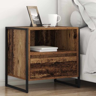 vidaXL Nočný stolík so zásuvkou 2 pcs Staré drevo 50 x 39,5 x 50 cm