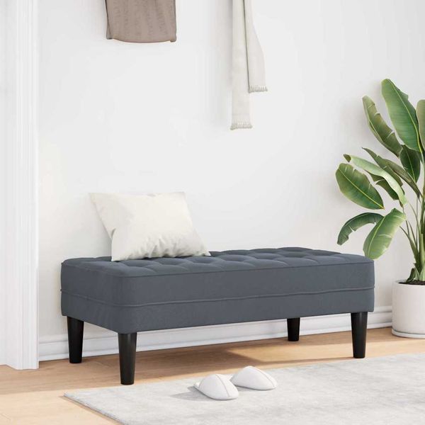 vidaXL lavička s vankúšom Tmavo šedá 113 x 57 x 39 cm Zamat