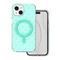 Puzdro Bubble Dots Mag pre iPhone 15 6,1" zelené