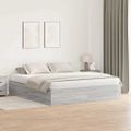vidaXL Rám postele s úložným prostorem Sivý Sonoma 200 x 200 cm