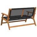 vidaXL Záhradný nábytok Čierna 122 x 78 x 73 cm Pevné akáciové drevo