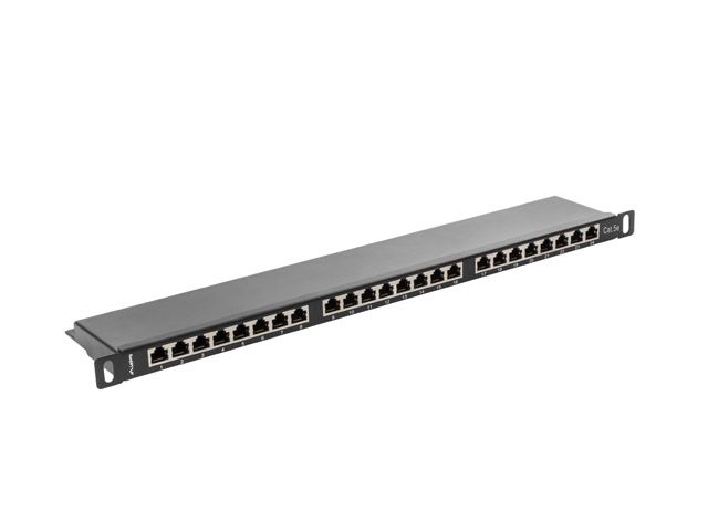 LANBERG PATCH PANEL 24 PORTOV 0,5U 19'' CAT.5E FTP TIENE ČIERNY