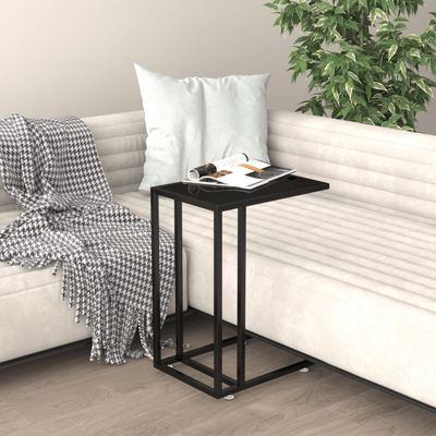vidaXL Počítačový bočný stolík čierny mramor 50x35x65 cm tvrdené sklo