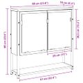 vidaXL Zrkadlová skrinka Staré drevo 60 x 16 x 60 cm Kompozitné drevo
