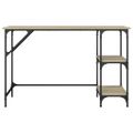 vidaXL Stôl dub sonoma 120x50x75 cm kov a kompozitné drevo