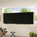 vidaXL Zaťahovacia bočná markíza na terasu 117x614 cm čierna