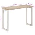 vidaXL Konzolový stolík hnedý 110x35x76 cm mangovníkový masív a železo