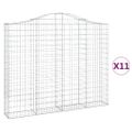 vidaXL Oblúkové gabiónové koše 11 ks 200x30x160/180 pozinkované železo