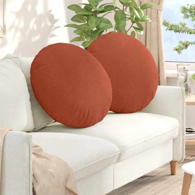 vidaXL Vankúše na sedenie 2 pcs Červenooranžová Ø60 x 21 cm