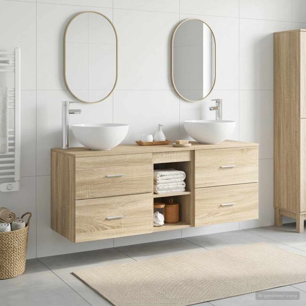 vidaXL Set kabinetov do kúpeľne 3 ks Dub sonoma 49,5 x 41 x 64,5 cm