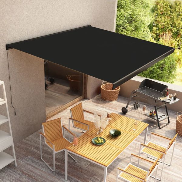 vidaXL Ručne ovládaná kazetová markíza 350x250 cm antracitová