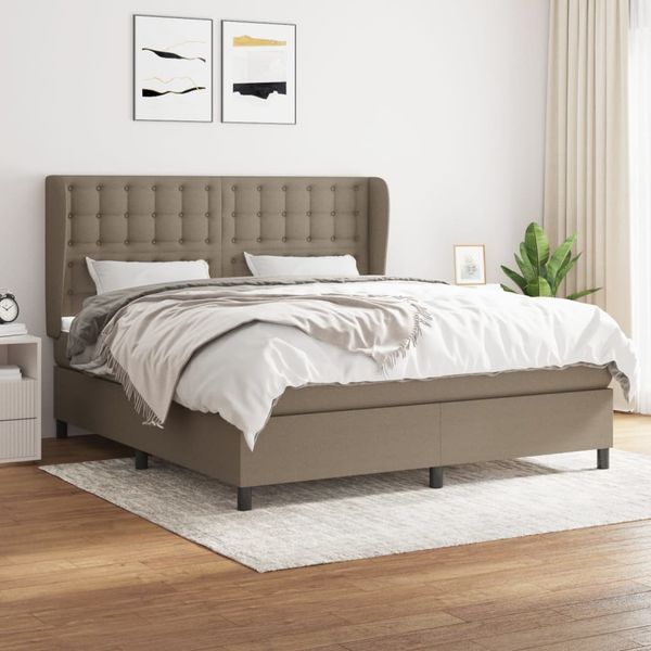 vidaXL Posteľný rám boxspring s matracom sivohned 180x200 cm látka