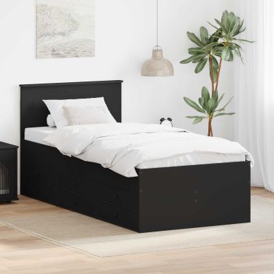 vidaXL Ležadlo so zásuvkou Čierna 100 x 200 cm Kompozitné drevo