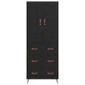 vidaXL Highboard Čierny dub 69,5 x 34 x 180 cm Kompozitné drevo