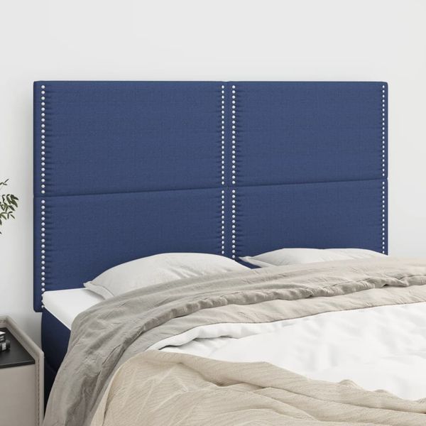 vidaXL Čelo postele modré 144x5x118/128 cm látkové