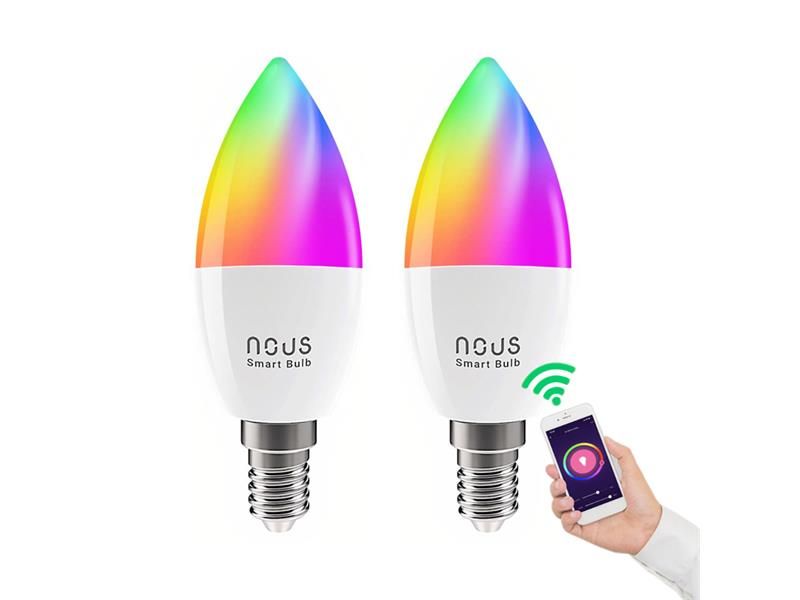 Smart LED žiarovka E14 4,5 W RGB NOUS P4/2pack WiFi Tuya sada 2ks