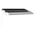 vidaXL Ručne zaťahovacia markíza s LED antracitová 350x250 cm
