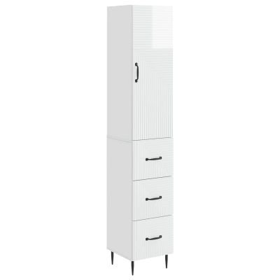 vidaXL Sada skríň 2 pcs Biela s vysokým leskom 33 x 34,5 x 90 cm