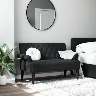 vidaXL Lavica s operadlom čierna 120x62x75,5 cm látka
