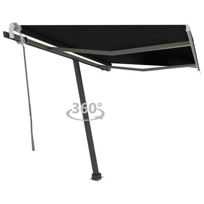 vidaXL Voľne stojaca ručne zaťahovacia markíza 350x250 cm antracitová