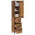 vidaXL Highboard Staré drevo 34,5 x 34 x 180 cm Kompozitné drevo