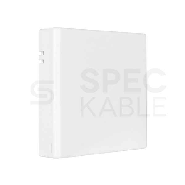 Zásuvka NEKU pre optiku FO FTTH na 2 adaptéry SC simplex na omietku biela Zásuvka NEKU pro optiku FO FTTH na 2 adaptery SC simplex na omítku bílá