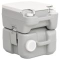 vidaXL Prenosné kempingové WC šedo-biele 20+10 l HDPE