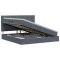 vidaXL Postel s úložným prostorem a matrací Tmavosivá 200 x 200 cm