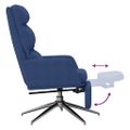 vidaXL Relaxačné kreslo s podnožkou modré látka