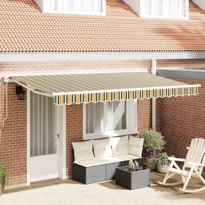 vidaXL Rám markízy Zelená a žltá 400 x 200 cm Polyester s PU povrchom