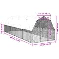vidaXL Kurací výbeh so strechou 2,5x8x2,25 m Pozinkovaná oceľ