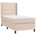 vidaXL Boxspring posteľ s matracom kapučínová 100x200 cm umelá koža