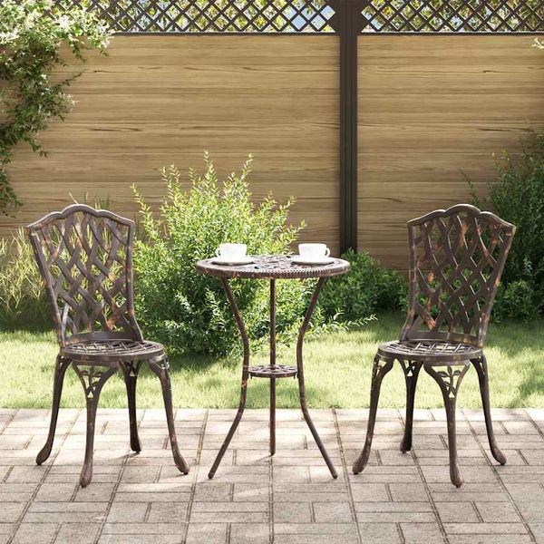 vidaXL Záhradná stolička 2 pcs Bronzová 39 x 40 x 87cm Hliník