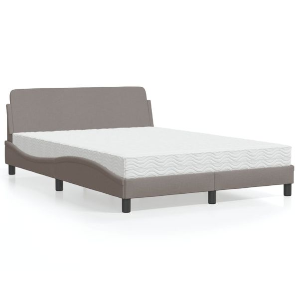 vidaXL Posteľ s matracom Dover sivohnedá 140x190 cm látka